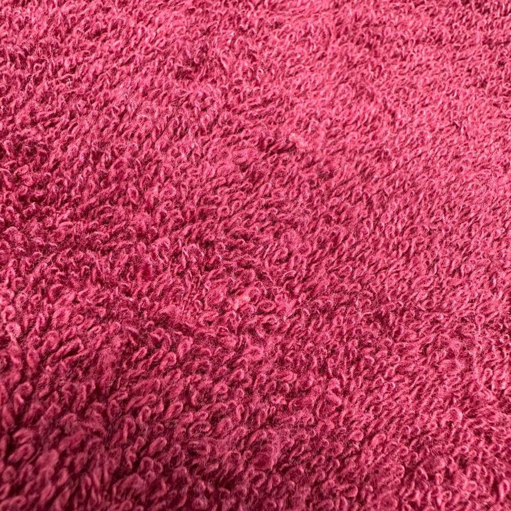 Vintage Burgundy Bath Hand Towel Set Paisley Lace Bow Trim Maroon Red Dundee USA - Picture 9 of 9